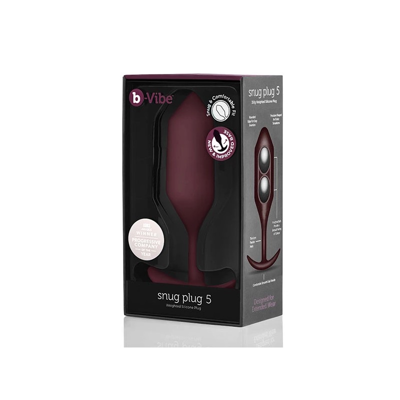 Plug analny - B-Vibe Snug Plug 5 Dark Red